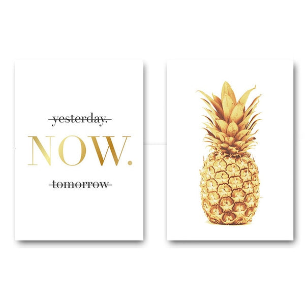 Pineapple Motivational Quotes Minimalist Nordic Poster Wall Art Canvas Painting Modern Picture Print Home Office Room Decoration