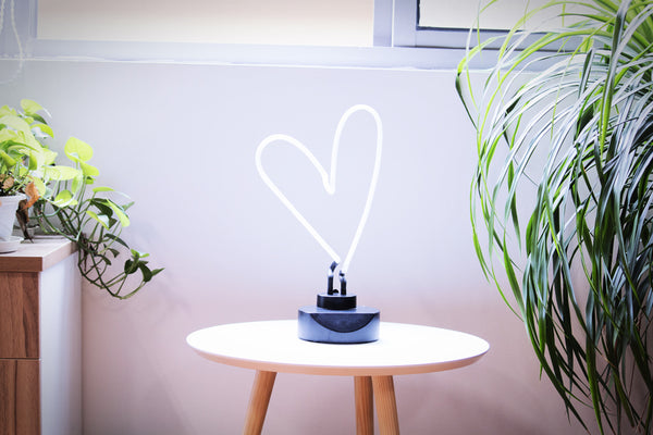CHIBUY Heart Retro Neon Sculpture Real Glass Tube Neon lamp Sign Neon light Sign Indoor desktop decoration