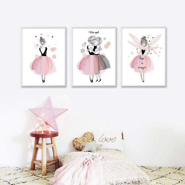 Toile Citation Princesse & Fée