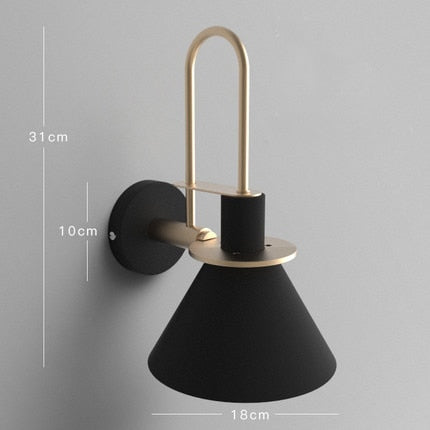 New Nordic wall lamp Bedside lamp Bedroom Modern living room Walkway Staircase Simple iron belt wall lamp LED lamp