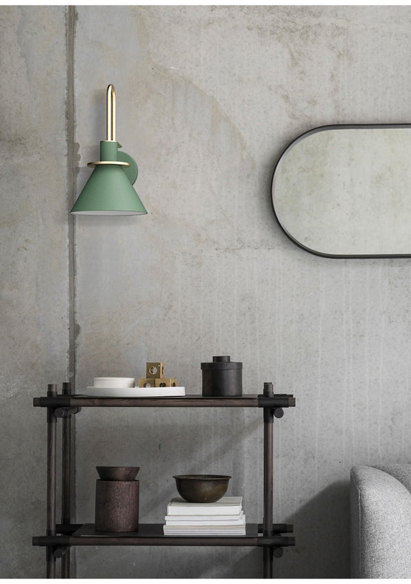 New Nordic wall lamp Bedside lamp Bedroom Modern living room Walkway Staircase Simple iron belt wall lamp LED lamp