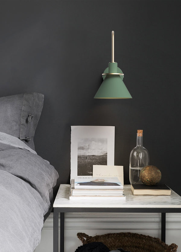 New Nordic wall lamp Bedside lamp Bedroom Modern living room Walkway Staircase Simple iron belt wall lamp LED lamp