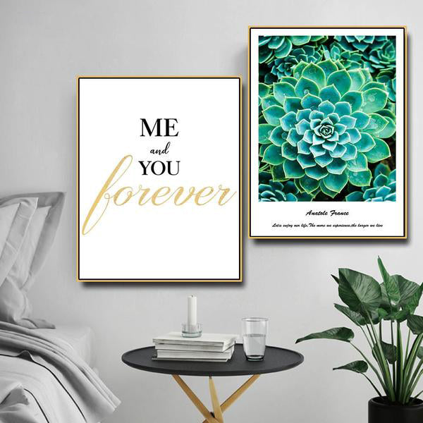 Nordic Style Flower Plant Motivational Poster Quote Wall Art Canvas Print Minimalist Painting Decorative Picture Home Decor