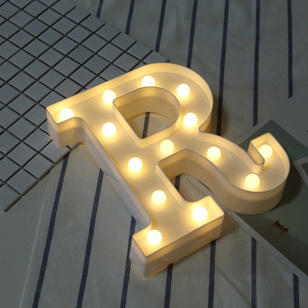 LED Letter light Home Wedding Decor Alphabet LED Romantic Letter Lights Light Up White Plastic Letters Standing Hanging N-Z