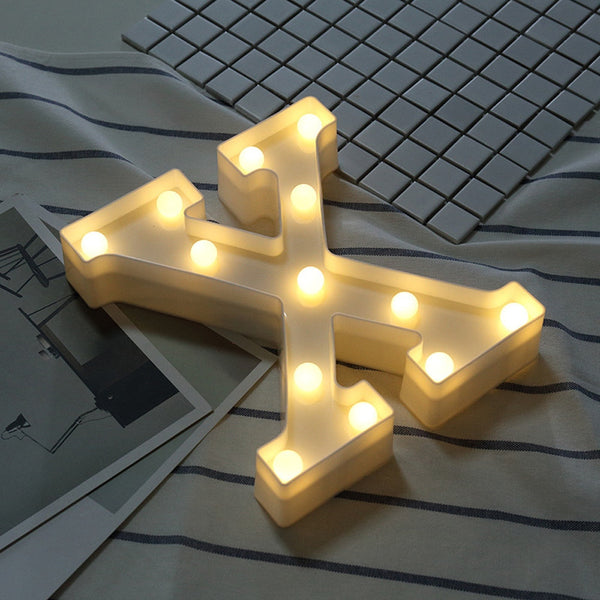 LED Letter light Home Wedding Decor Alphabet LED Romantic Letter Lights Light Up White Plastic Letters Standing Hanging N-Z