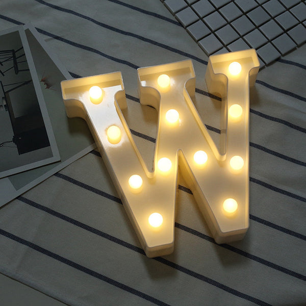 LED Letter light Home Wedding Decor Alphabet LED Romantic Letter Lights Light Up White Plastic Letters Standing Hanging N-Z