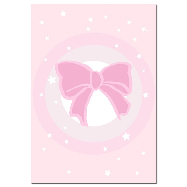 NICOLESHENTING Baby Birth Stats Custom Poster Cartoon Pink Nursery Canvas Art Print Painting Wall Picture Girls Room Decoration