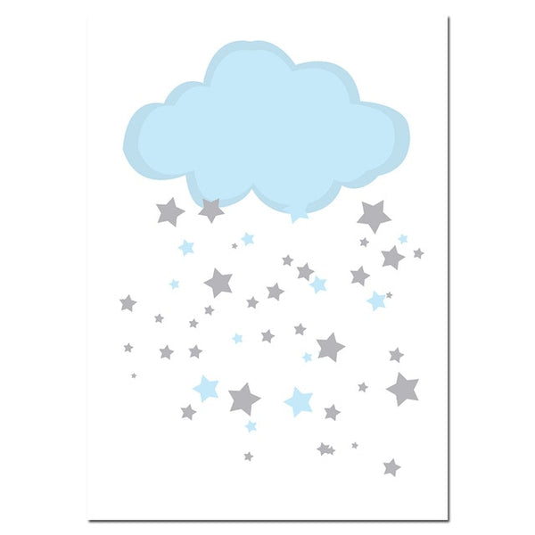 NICOLESHENTING Birth Stats Custom Posters Cartoon Nursery Canvas Art Prints Painting Wall Picture Nordic Kids Bedroom Decoration