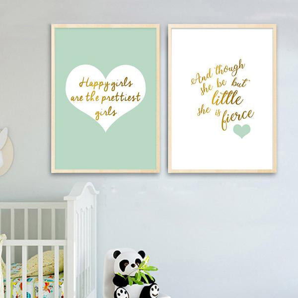 Baby Nursery Decor Wall Art Canvas Posters and Prints Heart Shape World Map Painting Nordic Kids Room Decoration Picture