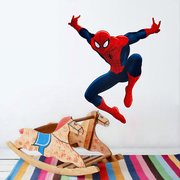 3d effect hero spiderman wall stickers for kids rooms nursery home decor cartoon decorative wall decals pvc poster diy mural art