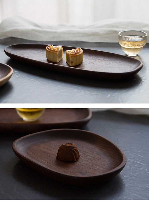 Wooden Entire Dessert Plates Irregular The Afternoon Tea Dishes Solid Wood Creativity Tableware Small Coffee Wood Dinner Plate