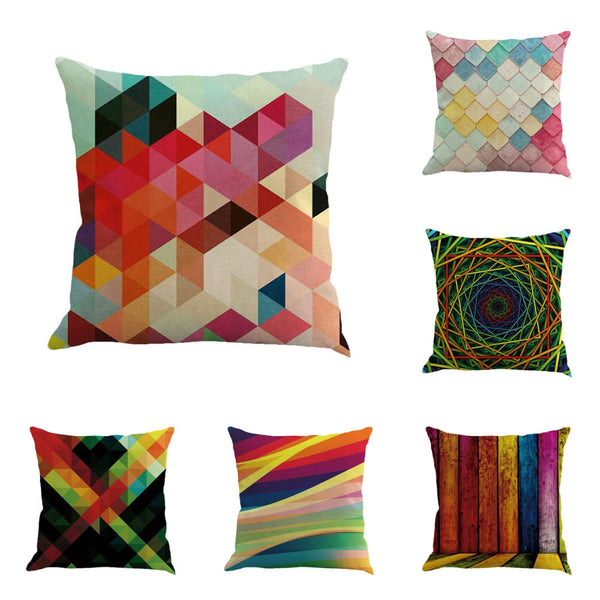 Gajjar Pillow 45*45 Geometry Painting Linen Throw Pillow decorative pillows print Dropshipping