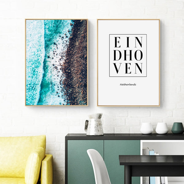Scandinavia Coastal Wall Art Canvas Poster Print EINDHOVEN Netherlands Nordic Decoration Painting Decorative Picture