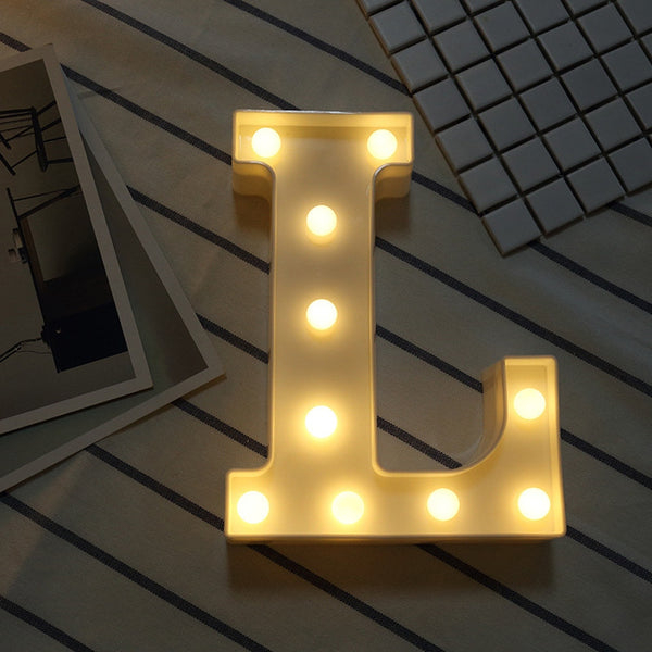 Alphabet LED Letter Light Romantic Wedding Standing Letter Lamp Lights Light Up White Plastic Valentine Love Girlfriend Gifts