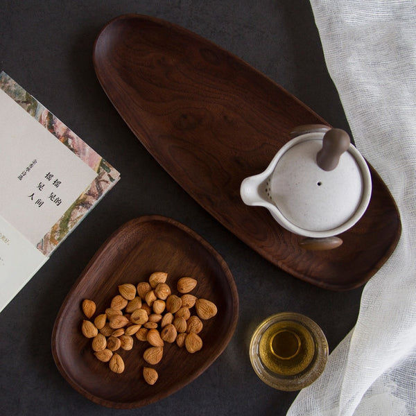 Wooden Entire Dessert Plates Irregular The Afternoon Tea Dishes Solid Wood Creativity Tableware Small Coffee Wood Dinner Plate
