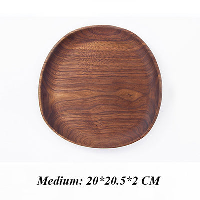 Wooden Entire Dessert Plates Irregular The Afternoon Tea Dishes Solid Wood Creativity Tableware Small Coffee Wood Dinner Plate