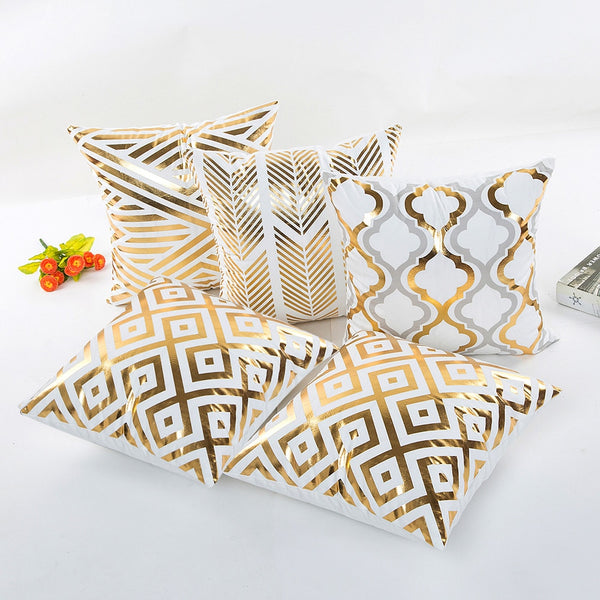 Gajjar Pillow Gold Foil Printing Pillow Waist Throw geometric Dropshipping inflatable neck pillow for travel 45x45cm