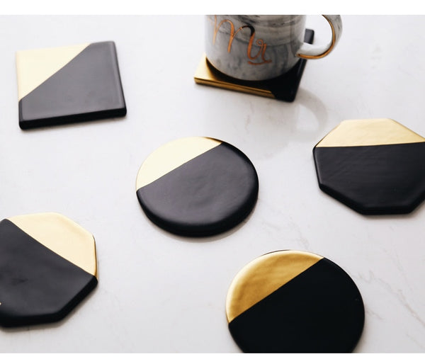 Pink Marble Ceramic Placemat Coaster Mats Pads for Cup Wine Drink Coffee Mug Table Decoration Accessories Marble Decor