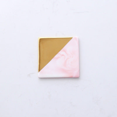 Pink Marble Ceramic Placemat Coaster Mats Pads for Cup Wine Drink Coffee Mug Table Decoration Accessories Marble Decor