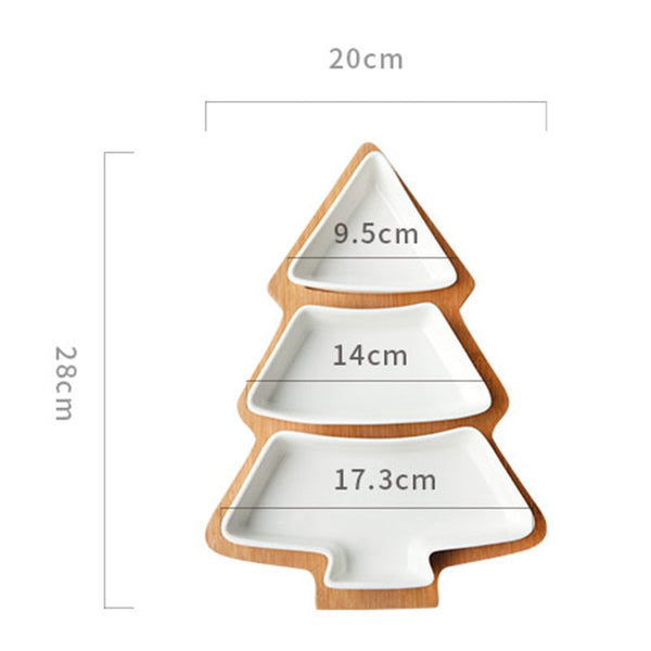 1Pcs Christmas style Plate Salad Cake Fruit Dessert Trays Candy Ceramic Dishes Porcelain Plates Restaurant Tray Tableware set