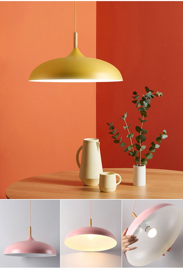 Minimalist Modern Pendant Lamps E27 Wood & Aluminum Lampshade Hanging & Pendant Lights 110V 220v for Art Fashion Decor Luminaire