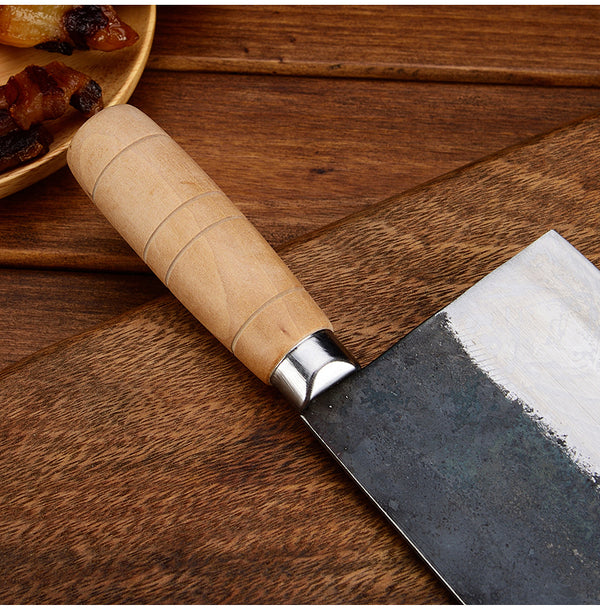 QinS Handmade Forged Kitchen Knife Mulberry Slicing Knife Professional Chinese Style Chef Cutting Meat Vegetable Knife Cleaver