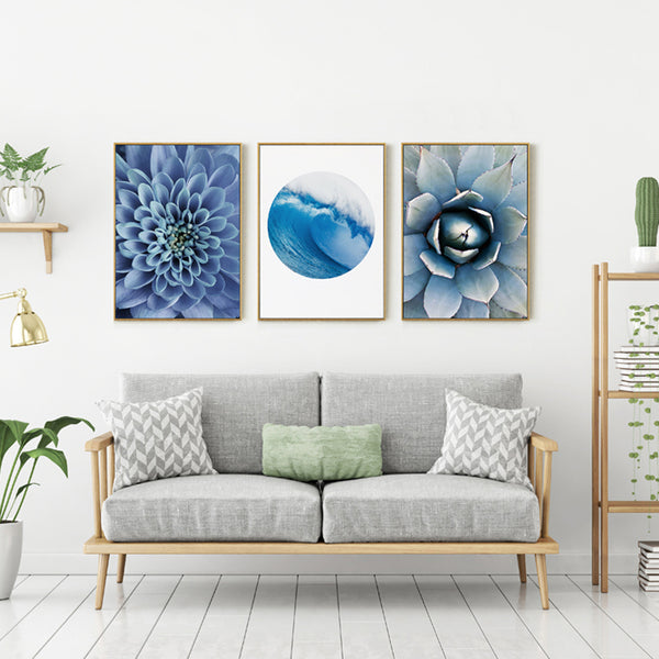Nordic Canvas Art Prints and Posters Succulent Wall Pictures for Home Decoration, Modern Sea Paintings Wall Decor