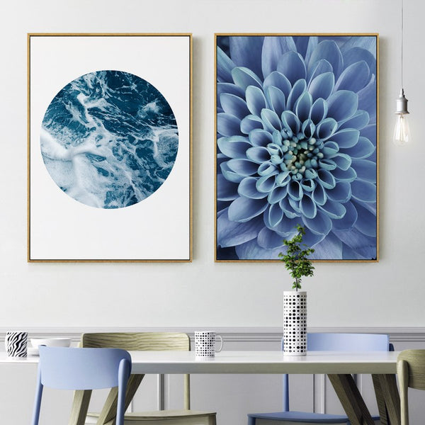 Nordic Canvas Art Prints and Posters Succulent Wall Pictures for Home Decoration, Modern Sea Paintings Wall Decor