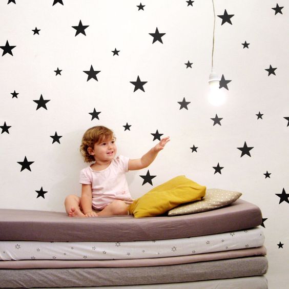 Baby Nursery Bedroom Stars Wall Sticker For Kids Room Home Decoration Children Wall Decals Art Kids Wall Stickers Wallpaper