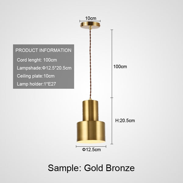 Nordic Gold bronze pendant light postmodern minimalist lamp light pendant lamps antique lamp lights metal cord pendant lighting