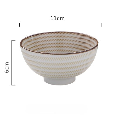 KINGLANG Japanese Style Classical Ceramic Blue And White Kitchen Rice Bowl Big Ramen Soup Bowl Spoon Small Tea Tableware