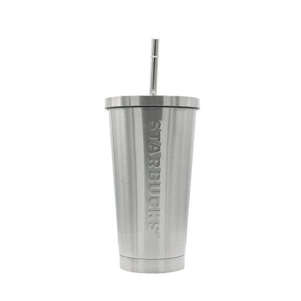 498ml 17oz Fashion Portable Coffee Mug With lid Straw Double Wall Stainless Steel Vacuum flask Travel Tea milk mugs thermos cup