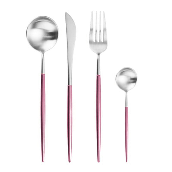 Rose Gold Tableware Set Stainless Steel Cutlery Set Western Food Tableware Luxury Fork Teaspoon Knife Cutlery Set Drop shipping
