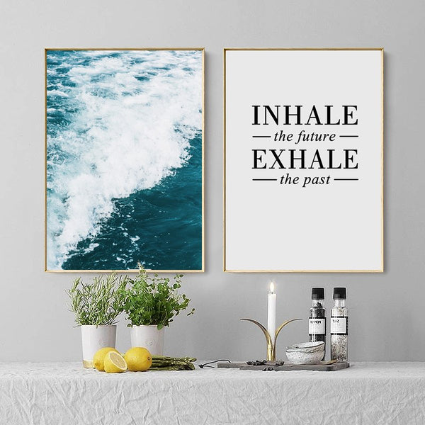 Nordic Poster Sea Canvas Painting Quotes Wall Art Posters and Prints Wall Pictures for Living Room Home Decor