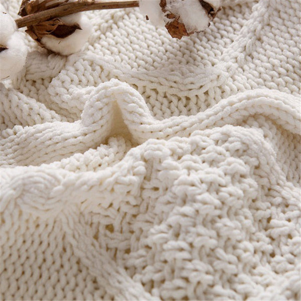 Chenille Lambs Thickening Knitted Throw Blanket Double Layer Sherpa Plush Fleece for Beds Sofa Knitting Blankets Bedspread