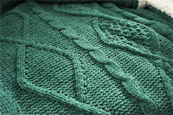 Chenille Lambs Thickening Knitted Throw Blanket Double Layer Sherpa Plush Fleece for Beds Sofa Knitting Blankets Bedspread