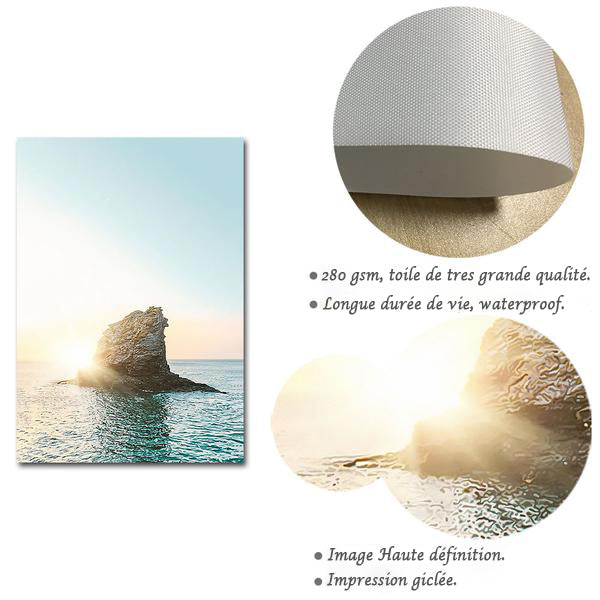 Sea Sunset Motivational Poster Quote Print Nodic Style Wall Art Canvas Painting Cactus Picture Room Decoration Modern Home Decor