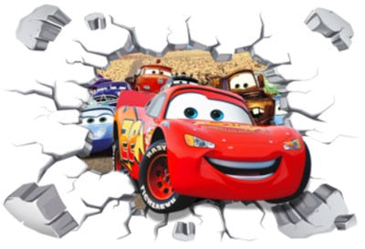 3D Cartoon Wall Stickers for Kids Rooms Boys Rooms Bedroom Decor Broken Wall Stickers Wall Decals Home Decoration Accessories