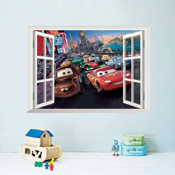 3D Cartoon Wall Stickers for Kids Rooms Boys Rooms Bedroom Decor Broken Wall Stickers Wall Decals Home Decoration Accessories