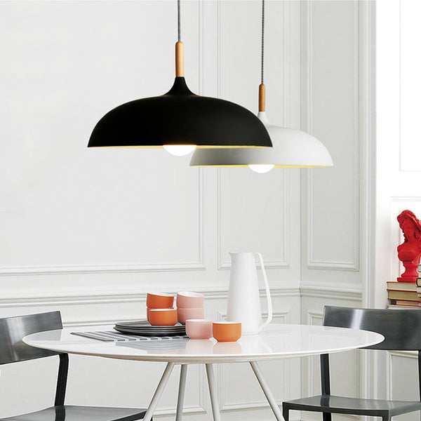 Minimalist Modern Pendant Lamps E27 Wood & Aluminum Lampshade Hanging & Pendant Lights 110V 220v for Art Fashion Decor Luminaire