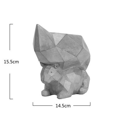 DUNXDECO 1PC Modern Grey Geometric Space Art Pelican Squirrel Resin Multifunction Succulent Flower Pots Garden Decor Display
