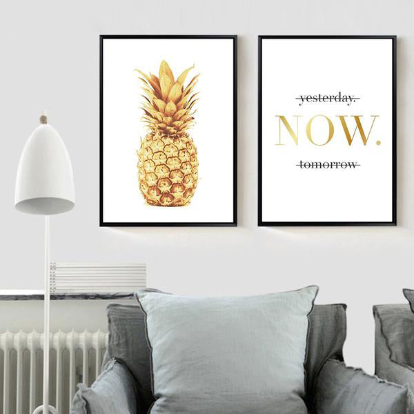 Pineapple Motivational Quotes Minimalist Nordic Poster Wall Art Canvas Painting Modern Picture Print Home Office Room Decoration