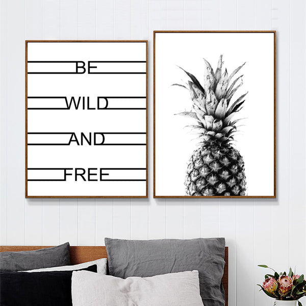Posters And Prints Wall Art Canvas Painting Quote Wall Pictures For Living Room Black White Nordic Decoration Pineapple