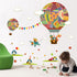 Colorful Hot Air Balloon Bear Giraffe Nursery Room wall sticker for Kids Rooms children 's room cartoon Wall Decals Mural