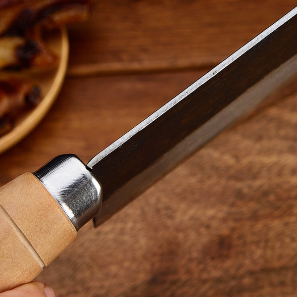 QinS Handmade Forged Kitchen Knife Mulberry Slicing Knife Professional Chinese Style Chef Cutting Meat Vegetable Knife Cleaver