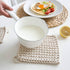 DUNXDECO Table Placemat Coffee Cup Pad Mat Cotton Thread Pot Holder Rustic Natural Simple Home Decoration