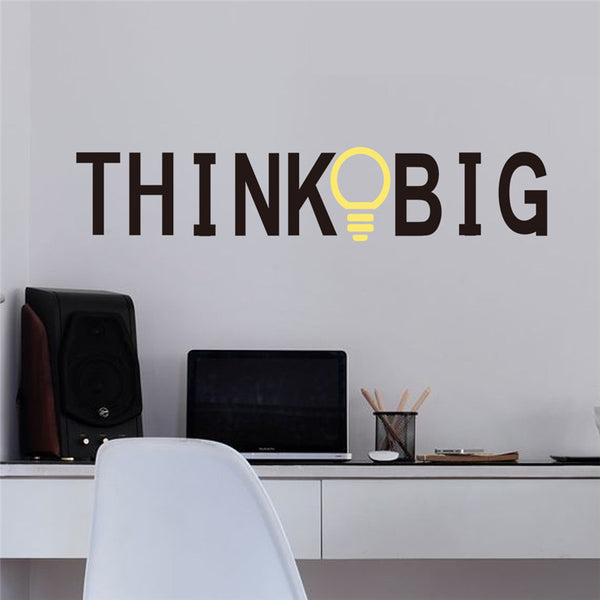 Vinyl Quotes Wall Stickers THINK BIG Removable Decorative Decals for office Decor Wall Sticker Decal Mural Home decoration