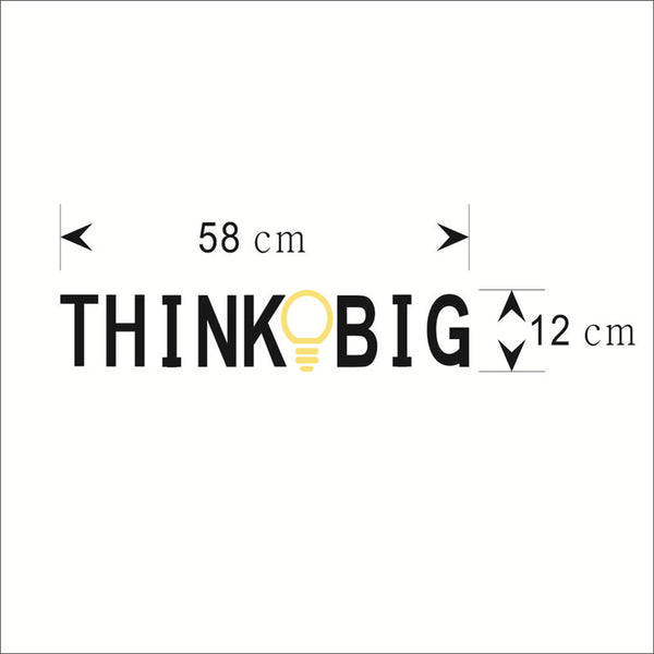 Vinyl Quotes Wall Stickers THINK BIG Removable Decorative Decals for office Decor Wall Sticker Decal Mural Home decoration