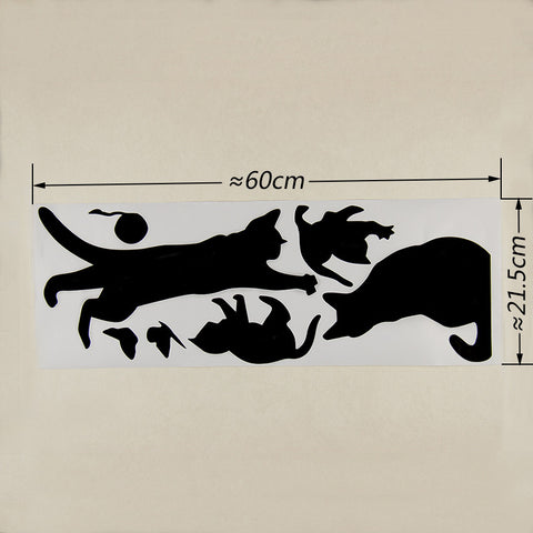 1 Set/Pack New Arrived Cat play Butterflies Wall Sticker Removable Decoration Decals for Bedroom Kitchen Living Room Walls