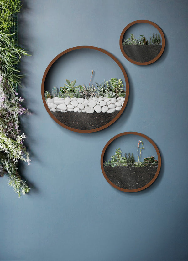 Nordic brief Round Iron Succulent Plant Wall Vase Glass Potted Flower Pot Ornaments Pendant Wall Decor Hanging Planter Flowerpot